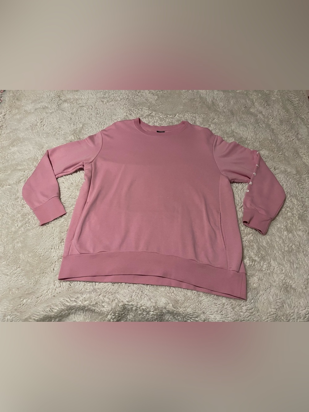 Nike Sportswear Fleece Tunic Pullover Pink Crewneck Sweatshirt Women's Large